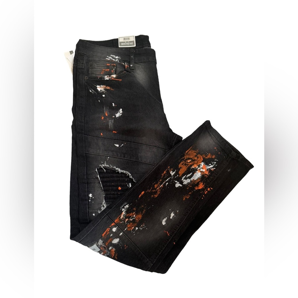 White tag Men’s skinny black denim